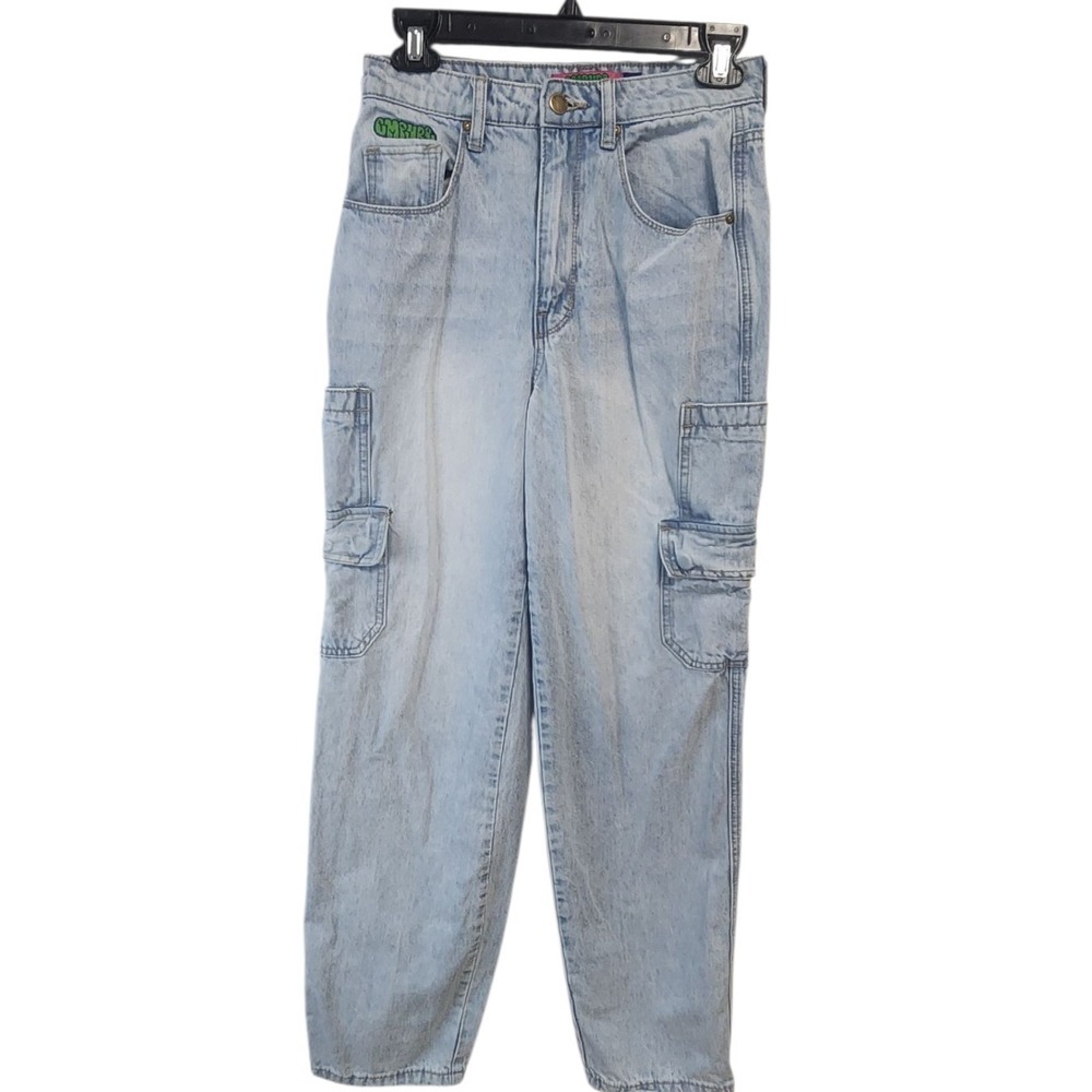 Empyre Tory Light Wash Denim Cargo Pants Y2K Streetwear Women's Size 0